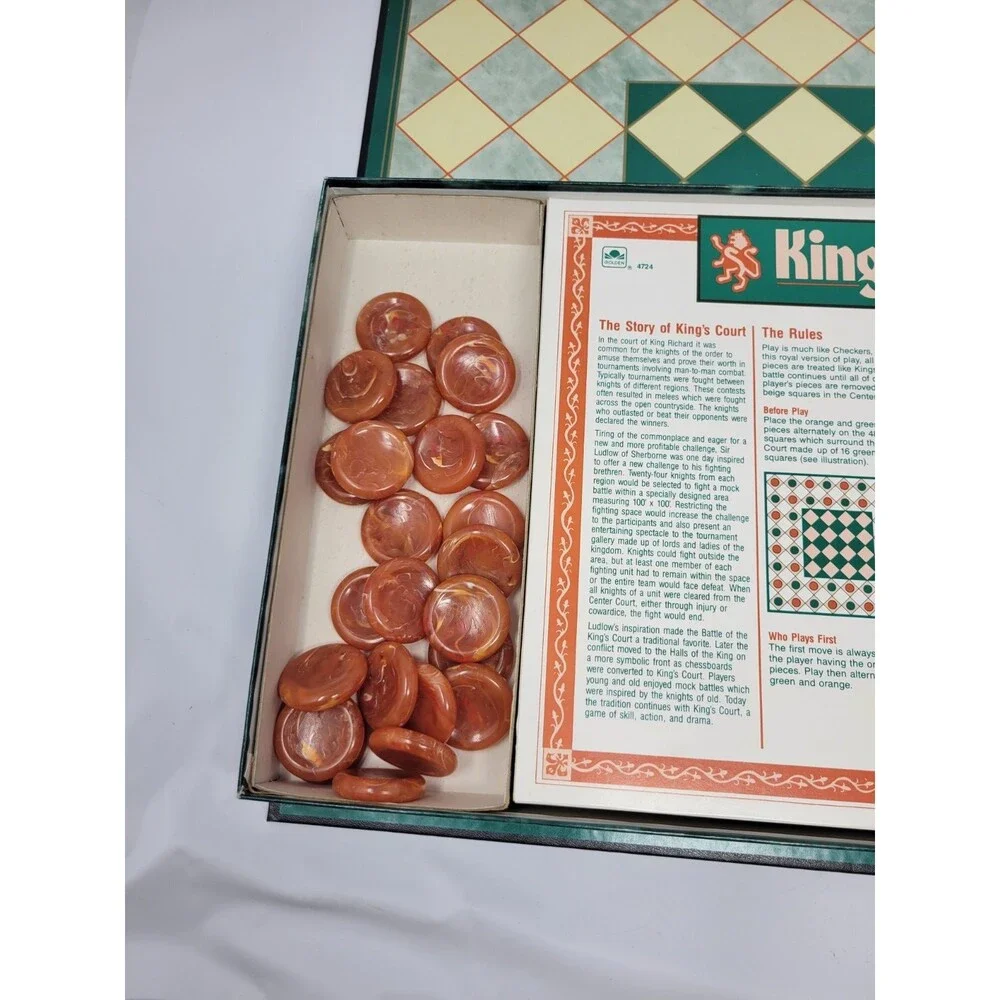 King's Court The Original Game of Super Checkers Golden Board Game 1989 Complete